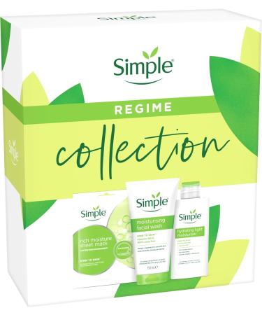 Simple Kind to Skin Regime Gift Set Facial Wash Sheet Mask & Moisturiser Perfect for Any Occasion 3 piece - Buy Online on GoSupps.com