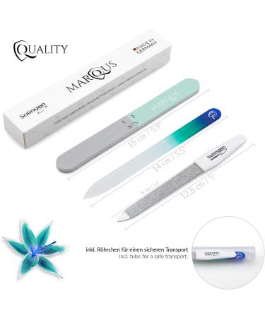 marQus Nail File Set - Complete Care with Solingen Sapphire Glass & Polishing Files - Turquoise - Perfect for Manicure & Pedicure - Buy Online on GoSupps.com