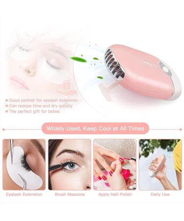 Buy Eyelash Cleaning Kit - Pink Mini Portable Lash Fan Dryer & Extension Brush | Electric Eyelash Care Accessories - International Shipping Available - Buy Online on GoSupps.com