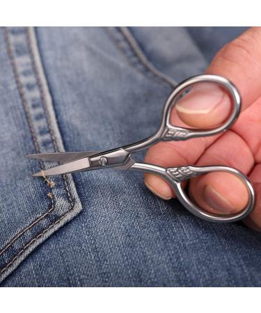 HITOPTY Small Precision Scissors 3.5inch Stainless Steel Grooming Kit for Facial Hair, Eyebrow, and Beard - Vintage Beauty Tool with PU Sheath - Buy Online on GoSupps.com