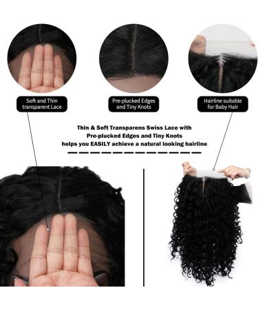 BESTUNG 24 Inch Black Curly Lace Front Wig - Heat Resistant Synthetic Fiber - Glueless Long Curly Wig for Black Women - Buy Online on GoSupps.com