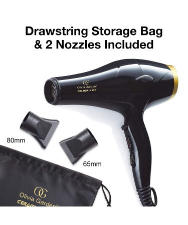 Olivia Garden Ceramic + Ion Professional Hair Dryer Black/Gold + Gift (CIDR1-DL01) - Buy Online on GoSupps.com