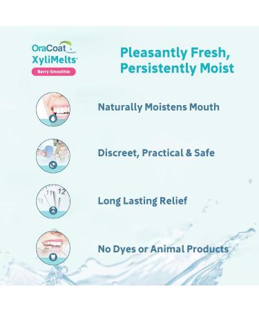 Oracoat XyliMelts for Dry Mouth Night Time or Day - Moisturizing Dry Mouth Adhering Discs Sugar Free with Xylitol 100 Count Berry Smoothie Flavor 8-Hour Relief Berry 100 Count - Buy Online on GoSupps.com