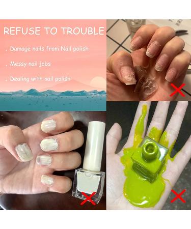 Semi Cured Gel Nail Strips - 20PCS Adhesive Full Wrap Stickers with Nail File - Waterproof Sets for Yourself, Sisters, Mothers (Flower) - Buy Online on GoSupps.com