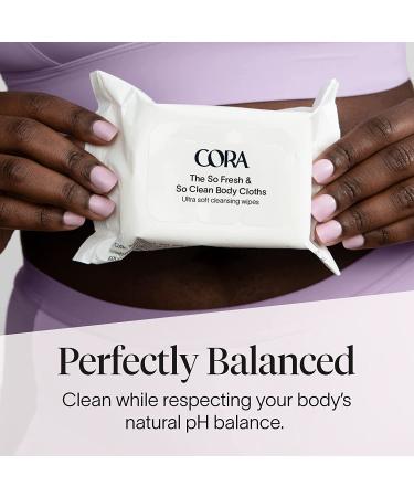 Cora Lavender Scented Body Cloths | Cleansing Wipes for Intimate Areas | Moisturizing with Aloe | pH Balanced | 120 Count - Buy Online on GoSupps.com