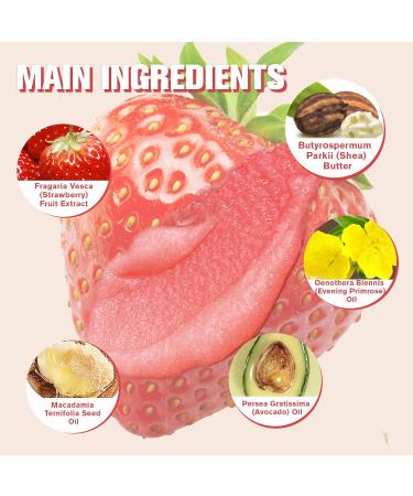 Natural Strawberry Lip Scrub | Moisturizing Exfoliator for Dry Lips | Hydrating Sugar Scrub with Essential Oils | 1.76 Oz - Buy Online on GoSupps.com