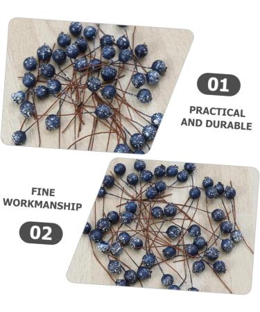 ABOOFAN 100pcs Simulation Blueberry Decoration Red Berry Branches Faux Blueberries Stems Artificial Christmas Pick Blue Pip Berry Stems Spray Holly Berry Stem Manual Foam Party Supplies Dark Blue 6.00X1.20X1.20CM - Buy Online on GoSupps.com