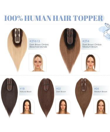 TESS Real Human Hair Pieces for Women Clip in Toupee Extensions Hair Topper Hair Toppers for Thinning Hair Women Real Hair 10 Inch #02 Dark Brown - Buy Online on GoSupps.com