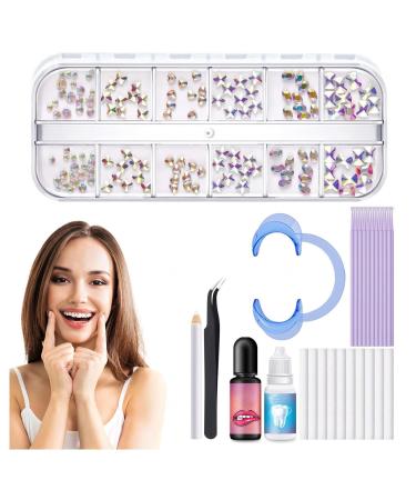 LFLIFENG Tooth Gems 8 Styles Available Tooth Gems Suitable for Party and Festival Makeup Tooth Diamond Jewel Set style1