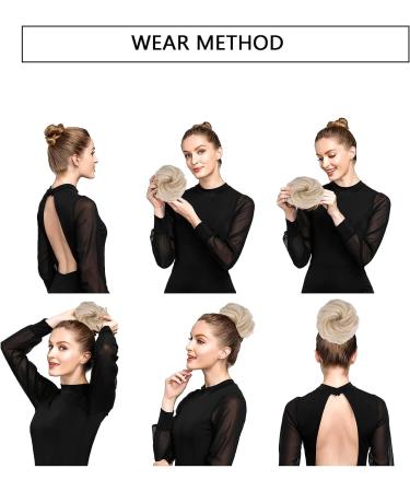 Messy Hair Bun Curly Wavy Hair Scrunchies Accessories Pieces for Women Girls Synthetic Updo Donut Ponytail Hair Extension Hair Accessories (Light Blonde) - Buy Online on GoSupps.com