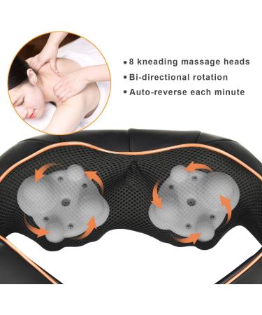 Shiatsu Neck & Shoulder Massage Device with Heat 3D Deep Tissue Massager for Home Office & Car Adjustable Speeds - Buy Online on GoSupps.com