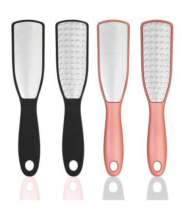IAPPADORE Professional Foot Files 2 Packs Double-Sided Callus Remover Foot Rasp Surgical Stainless Steel Pedicure Foot Scrubber for Wet Dry Feet Foot Grater with Handle for Smooth Feet Home Spa