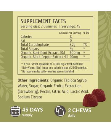 HERBAMAMA Beet Root Gummies - 12000mg Red Beets with Black Pepper Extract for Overall Support - Vegan Non-GMO Antioxidant Supplement - 90 Pectin-Based Strawberry-Flavored Chews - Buy Online on GoSupps.com
