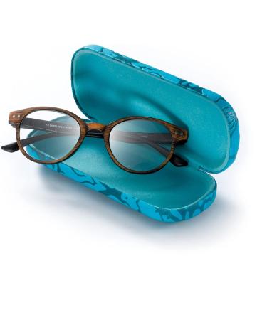 FEFI Turquoise Floral Relief Embossed Hardcase Glasses Case - Sturdy & Stylish | International Shipping Available - Buy Online on GoSupps.com
