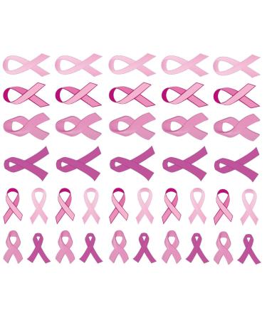 40 Pink Ribbon Temporary Tattoos: Breast Cancer Awareness Tattoo (5 Sheets) 5 Count (Pack of 1)