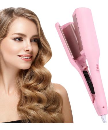 Electric Curling Wand Curling Iron Crimper 32mm Temperature Adjustable Deep Wave Heated Iron Volumizing Curling Wand Portable Hairstyle Iron for Colleague Dorm Home Travel and Salon D: pink US regulations - Buy Online on GoSupps.com
