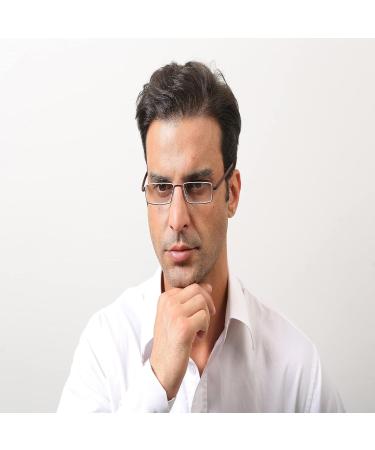 Kokobin Ultra-Light TR90 Half Reading Glasses +2.0 Diopter for Men & Women - Metal Frame Case Included - Buy Online on GoSupps.com