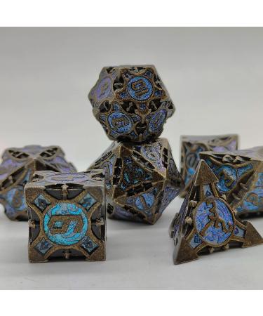 GIUADKXD Metal DND Dice Set - Rolling Blue Polyhedral Dice for D&D, Trpg, MTG - Game Accessories by Gunlan-1 - Buy Online on GoSupps.com