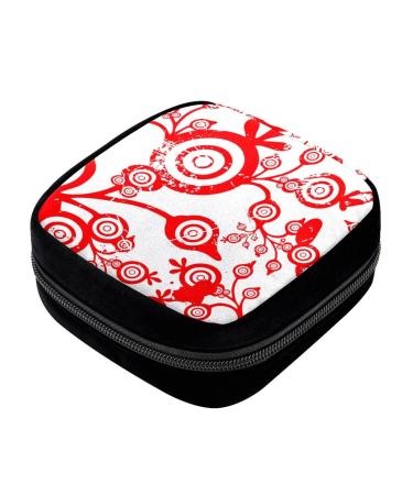 GIAPB Period Bag Sanitary Napkin Storage Bag Pad Holder for Period Makeup Pouch Abstract Red Flower Color331