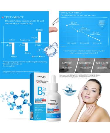 BIOAQUA Hyaluronic Acid & Vitamin B5 Face Essence - Soothing Moisturizing Skincare for Pore Reduction - 30ml/1fl.oz - Buy Online on GoSupps.com