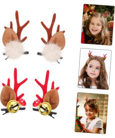 minkissy 2 Pairs Antler Hair Clip Halloween Barrette Deer Antlers Hair Clips Xmas Deer Antler Headdress Kids Hairpins Animal Hair Clips Flannel Ears Hairpins Christmas Clothing A40 Flannel - Buy Online on GoSupps.com