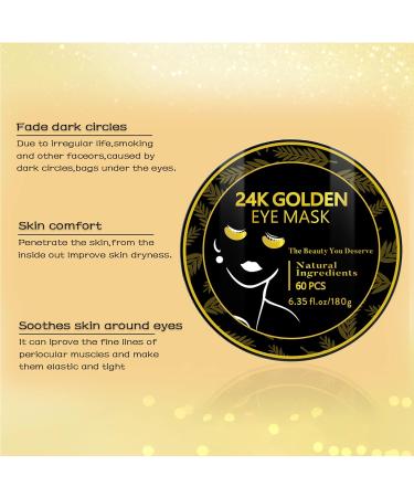 Wismee 24K Gold Under Eye Patches - Reduce Puffy Eyes, Dark Circles, Bags & Wrinkles - 30 Pairs - Buy Online on GoSupps.com