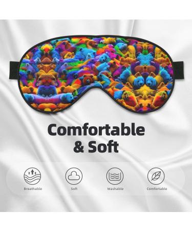 Colorful Bears Print Unisex Sleep Mask | Double-Sided Eye Mask for Sound Sleep & Skin Care - Shop Worldwide - Buy Online on GoSupps.com