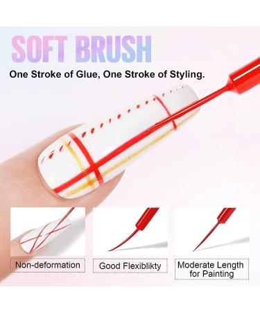 TOMICCA Neon Gel Polish Nail Art Liner Kit - 12 Glitter Colors Swirl Nail Paint Set - Buy Online on GoSupps.com