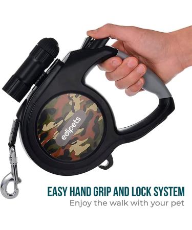 Buy Edipets Extendable & Retractable Dog Leash with LED Flashlight | Flexible Training & Walks | Military-Grade Quality for International Shipping - Buy Online on GoSupps.com