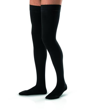 BSN Medical 115409 JOBST for Men Compression Hose  Thigh High  20-30 mmHg  Closed Toe  Medium  Black Black Medium