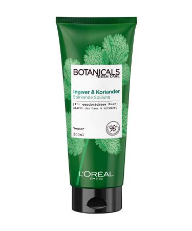 Botanical strengthening and unmistakable conditioners without silicones sulfates and parabens for weakened hair vegan natural cosmetics ginger & coriander flushing 1 x 200 ml