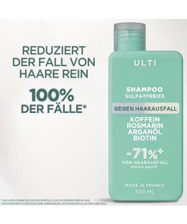 Ulti Paris Anti-Hair Failure Shampoo 300ml - Caffeine Rosemary Argan Oil & Biotin - Sulfate-Free Formula | 71% Hair Loss Reduction | Made in France - Shop Internationally - Buy Online on GoSupps.com