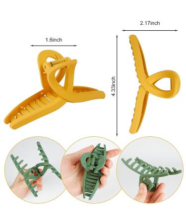 Fascigirl Large Butterfly Hair Claw Clips - Set of 8 Colors, Strong Hold for Thin Hair, Matte Finish Jaw Clips, Non-slip Banana Claw Design - Hair Styling Accessories for Women and Girls - Yellow/Orange - Buy Online on GoSupps.com