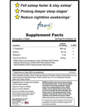 Alteril Sleep Aid - 120 Count | Natural Sleeping Pills for Restful Sleep - Buy Online on GoSupps.com