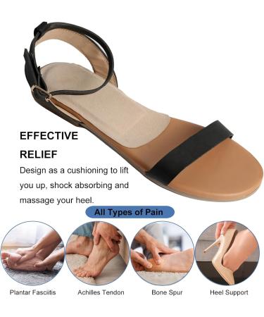 2 Pairs Pigskin High Heels Sandals Insoles for Plantar Fasciitis & Bone Spur Relief | Self-Adhesive Heel Cups for Women 8-12 | No-Slip Support Cushion Inserts - Buy Online on GoSupps.com