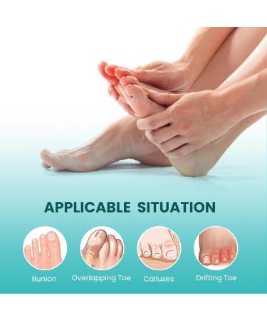 Toe Separators - 2 Pairs Soft Gel Spacers for Bunions & Foot Pain Relief | Stretcher for Men & Women (Clear + Large - Buy Online on GoSupps.com
