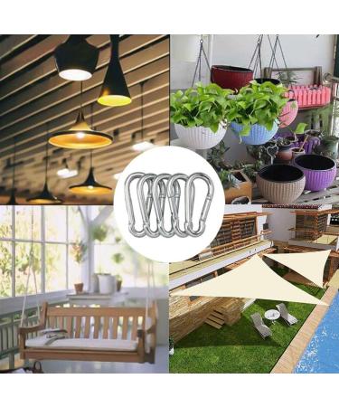 16 Pcs Stainless Steel M4 Carabiner Hooks - Durable Silver Snappy Key Rings for Fastening | 4x40 mm - Buy Online on GoSupps.com