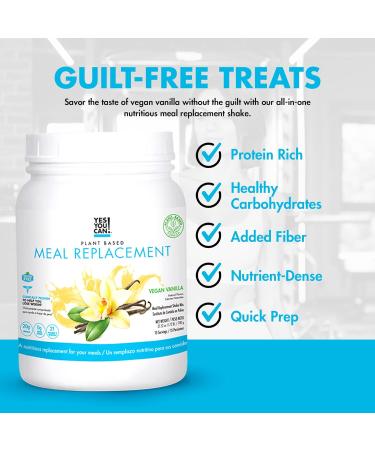 Yes You Can! Vegan Vanilla Meal Replacement Shake - 15 Servings | Protein Powder with Vitamins and Minerals | All-in-One Nutritious Meal Replacement - Buy Online on GoSupps.com