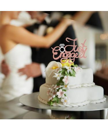 Sotpot 1 Pack Just Engaged Cake Topper Rose Gold Glitter We're Engaged Cake Pick Engagement Party Decorations Bridal Engagement Wedding Cupcake Decoration Party Supplies - Buy Online on GoSupps.com