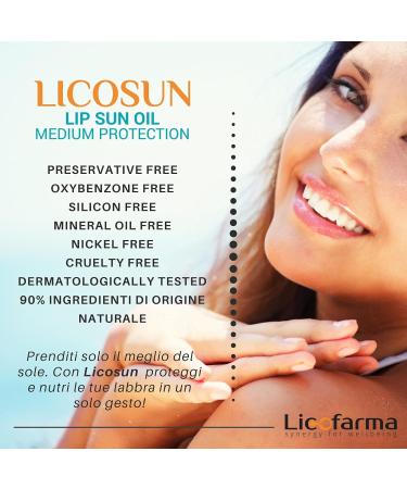  Licofarma Labbra Sun Protection Oil SPF 25 with Roll-on. UVA/UVB protection antioxidant action medium protection. Moisturizing and nourishing for the labbra. - Buy Online on GoSupps.com