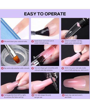 Phoenixy Poly Nail Extension Gel Kit - 6 Colors with 36W UV/LED Nail Lamp - All-in-One Manicure Starter Set - Buy Online on GoSupps.com