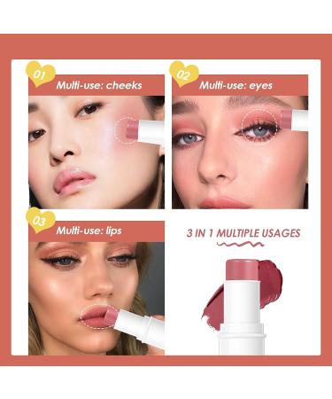 3-in-1 Multi Stick Makeup Set: Lip, Cheek, and Highlighter Stick - Waterproof and Long Lasting Cream Contour, Bronzer, and Face Makeup Stick - Cruelty-Free (Color Set B) - Buy Online on GoSupps.com