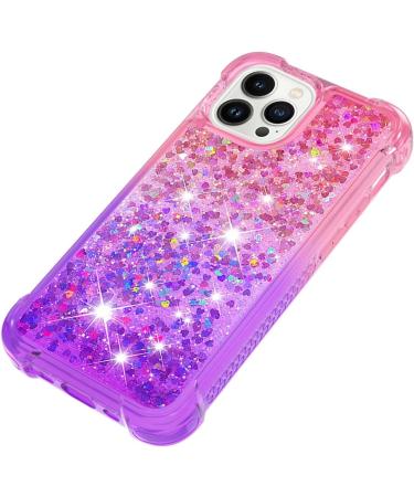 Buy Tivenfezk Nadoli Glitter Liquid Case for iPhone 15 Pro Max - Silicone Shockproof Gradient Shell in Pink & Purple | International Shipping - Buy Online on GoSupps.com