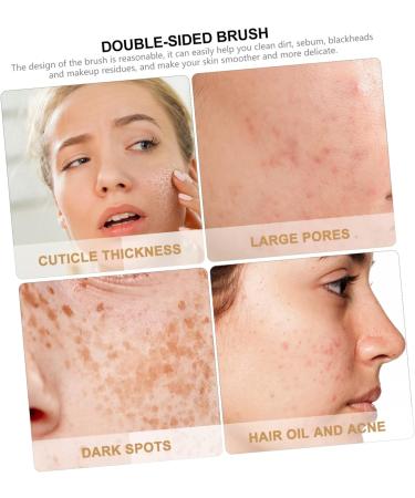 Angoily Silicone Face Brush Face Scrub Brush Face Brush Scrubber Silicone Cleansing Brush Face Scrubbers Face Cleaner Brush Blackheads Deep Pore organ Double Sided Silica Gel 8x6cm Green - Buy Online on GoSupps.com