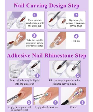 Acrylic Nail Kit Powder Set - Professional 30G Acrylic Powder Nails Kit for Beginners - Pink White Clear Extension Kit - Buy Online on GoSupps.com