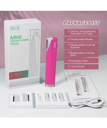 PELCAS Electric Dermaplaning Tool Kit with LED Light - Painless Mini Face Razor 6 Replaceable Blades 3 Speeds for Exfoliation & Hair Removal - Perfect for Women BV18-712 - Buy Online on GoSupps.com