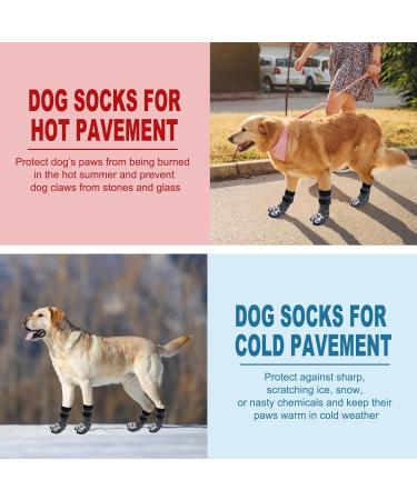 Expawlora Bilateral Dog Socks | Anti-Slip Soft & Breathable Paw Protection | Adjustable Straps for Better Traction | Large (4 Count) - Dark Gray - Buy Online on GoSupps.com