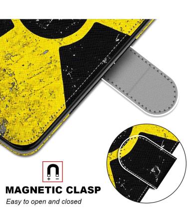 Buy Nadoli Leather Mobile Phone Case for iPhone 12 Pro - Colorful Black & Yellow Characters Protective Cover with Stand & Card Holder - International Shipping - Buy Online on GoSupps.com