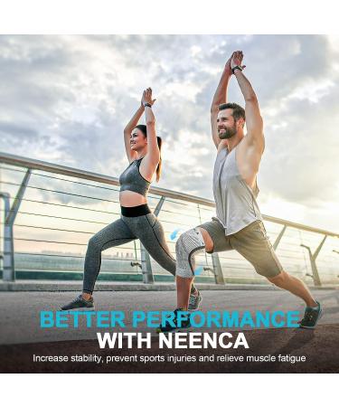 NEENCA Compression Knee Support Brace for Men & Women - Knee Pain Relief for Arthritis, Meniscus Tear, Swelling & Joint Inflammation - Medium Gray - Buy Online on GoSupps.com