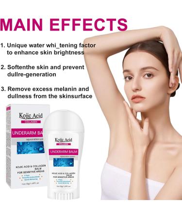 Underarm Body Balm - Kojic Acid Body Cream for Dark Skin - Collagen Body Cream for Sensitive Areas - Even Skin Tone - Armpit Body Cream - Improve Skin Reduce Odor - Buy Online on GoSupps.com
